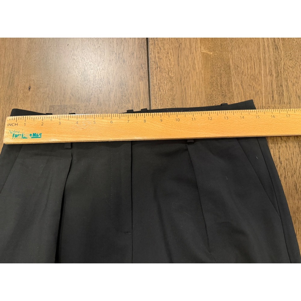J.Crew Collection Italian Stretch Wool Wide Leg Pleated Pants Black CC493 Size 6 - Picture 3 of 7
